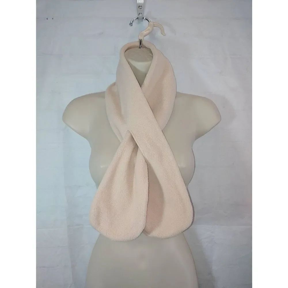 Unisex Men's Women's Fleece Solid Beige Scarf